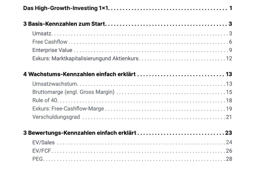 The e-book for growth stocks