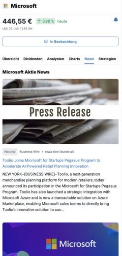 All news per stock at a glance